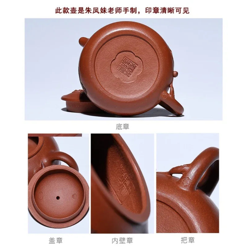 Teko Zisha Yixing Buatan Tangan Sepenuhnya [Chun Hua] (Zhu Sha Zhu Ni - 180ml)