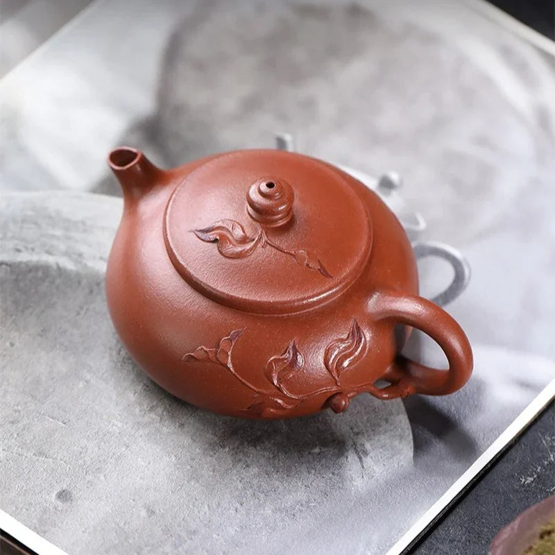 Teko Zisha Yixing Buatan Tangan Sepenuhnya [Chun Hua] (Zhu Sha Zhu Ni - 180ml)