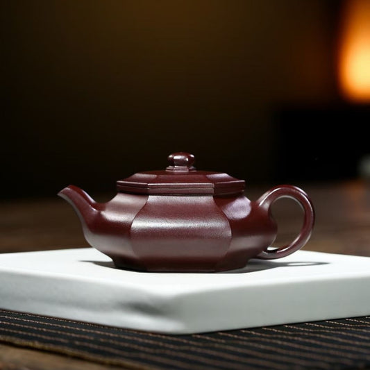 Full Handmade Yixing Zisha Teapot [Dabin Liufang Pot] (Shi Hong - 200ml) - YIQIN TEA HOUSE | yiqinteahouse.com | 200-300ml, full handmade zisha teapot, new arrival, plain smooth, teapot, teaware