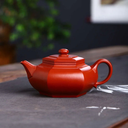 Teko Zisha Yixing Buatan Tangan Sepenuhnya [Dabin Liufang Pot] (Zhu Ni - 260ml)