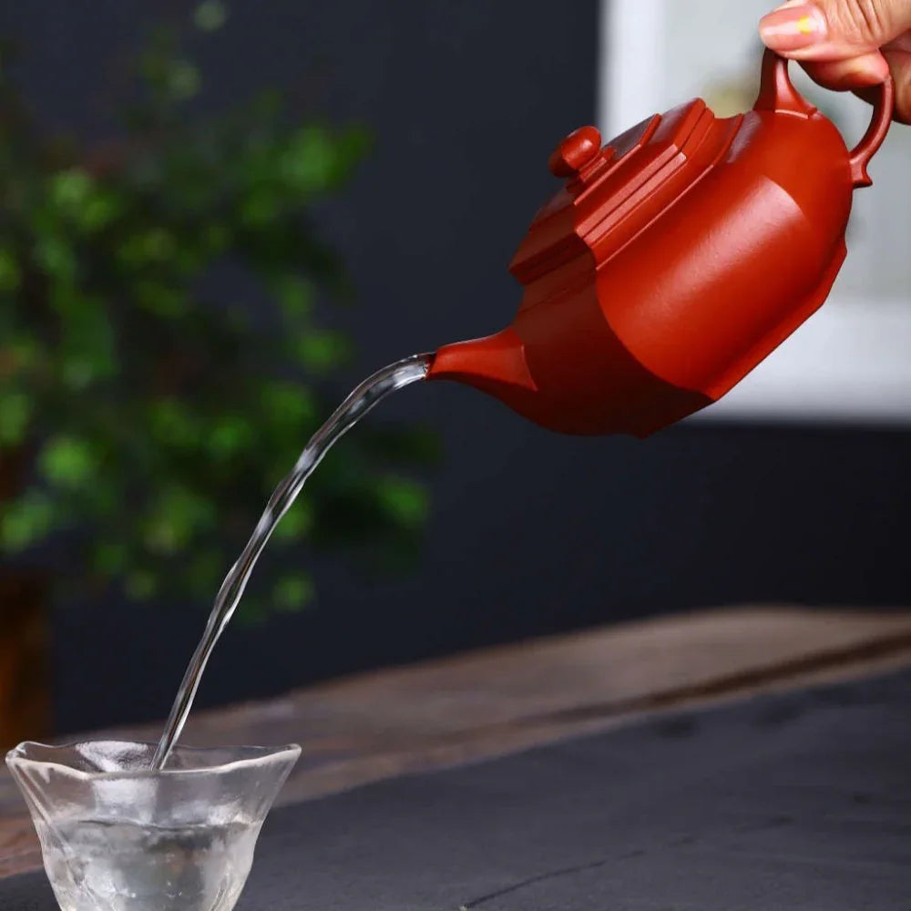 Teko Zisha Yixing Buatan Tangan Sepenuhnya [Dabin Liufang Pot] (Zhu Ni - 260ml)