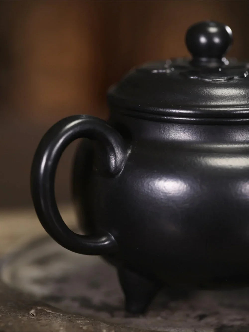 Teiera Yixing Zisha completamente fatta a mano [Dabin Ruyi Pot] (Hei Ni - 210ml)