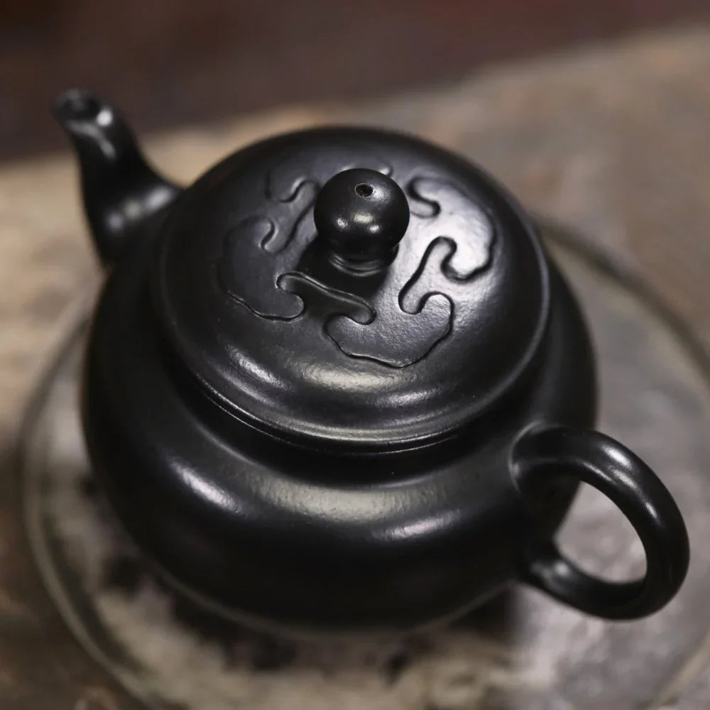 Teiera Yixing Zisha completamente fatta a mano [Dabin Ruyi Pot] (Hei Ni - 210ml)