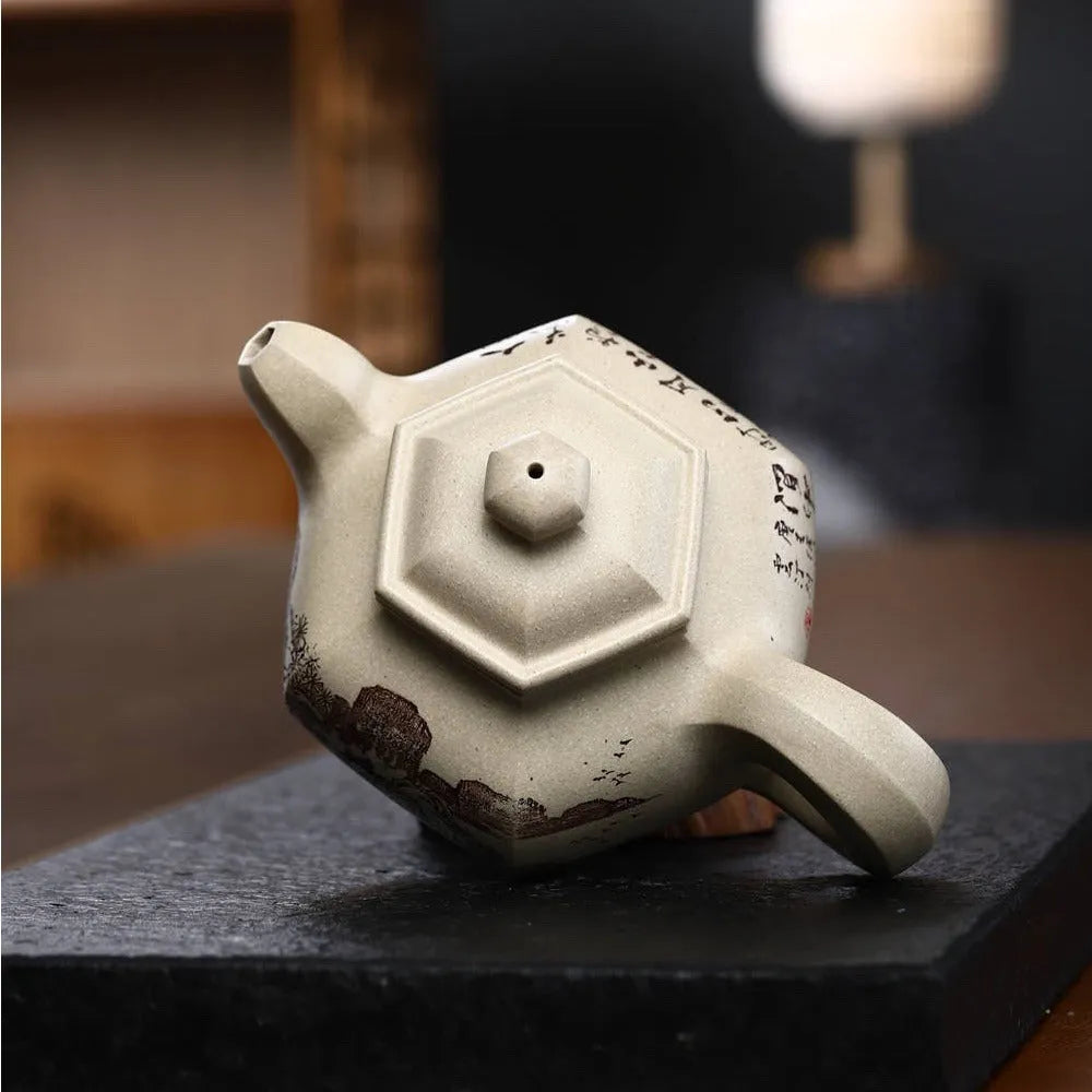 Full Handmade Yixing Zisha Teapot [Dao Hong Lianzi Pot] (Bensan Lu Ni - 360ml) - YIQIN TEA HOUSE | yiqinteahouse.com | >300ml, full handmade zisha teapot, new arrival, teapot, teaware