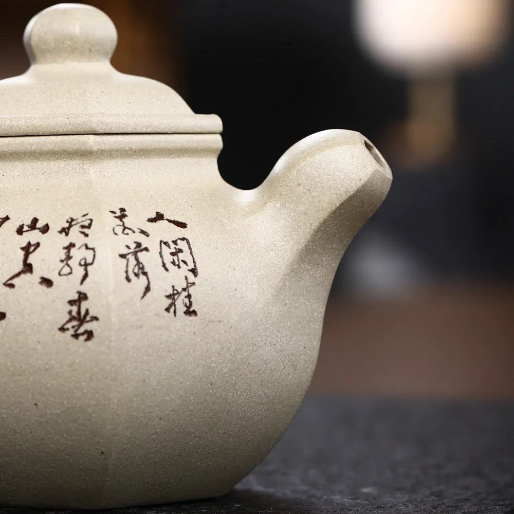 Full Handmade Yixing Zisha Teapot [Dao Hong Lianzi Pot] (Bensan Lu Ni - 360ml) - YIQIN TEA HOUSE | yiqinteahouse.com | >300ml, full handmade zisha teapot, new arrival, teapot, teaware