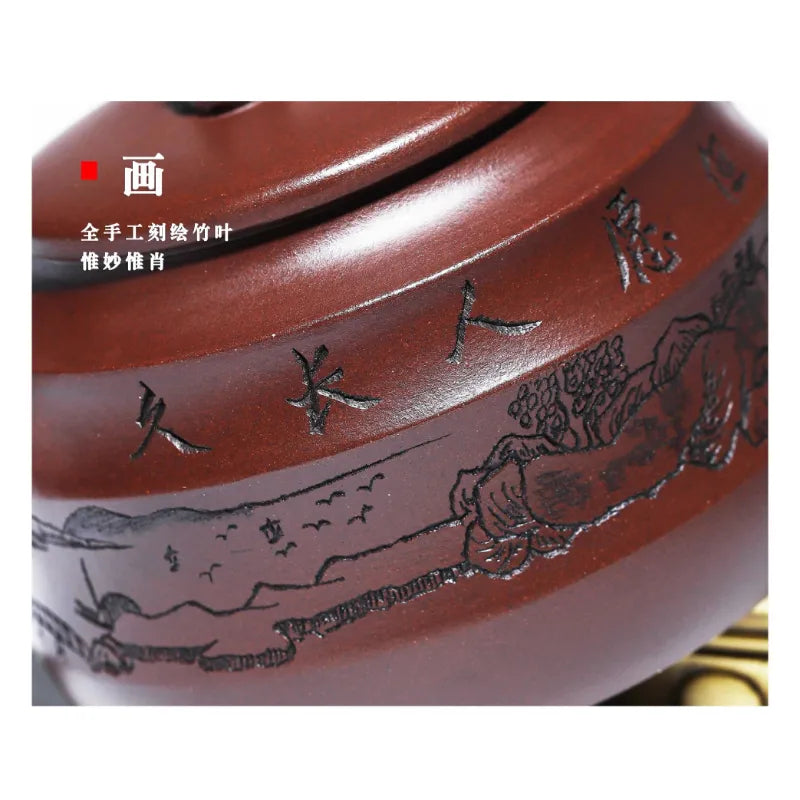 Full Handmade Yixing Zisha Teapot [Denggao Wang Yuan] 1 Pot 2 Cups Set (Lao Zi Ni - 320ml) - YIQIN TEA HOUSE | yiqinteahouse.com | >300ml, full handmade zisha teapot, new arrival, teapot, teaware, teaware set