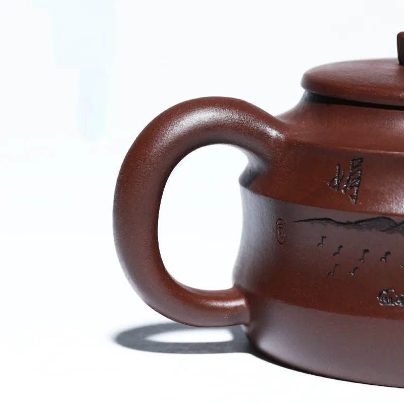 Full Handmade Yixing Zisha Teapot [Denggao Wang Yuan] 1 Pot 2 Cups Set (Lao Zi Ni - 320ml) - YIQIN TEA HOUSE | yiqinteahouse.com | >300ml, full handmade zisha teapot, new arrival, teapot, teaware, teaware set