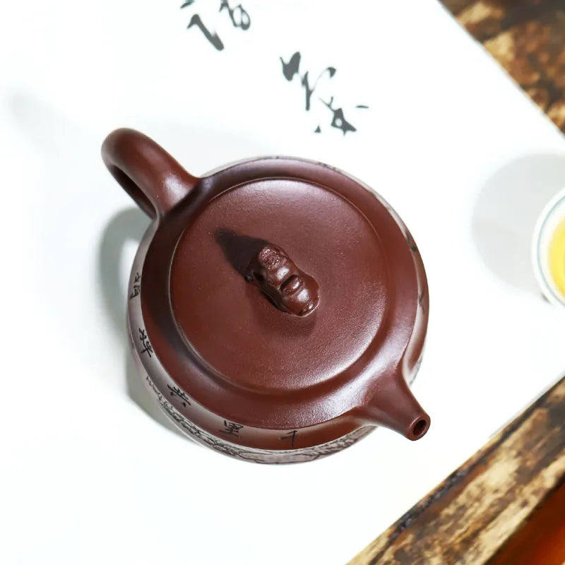 Full Handmade Yixing Zisha Teapot [Denggao Wang Yuan] 1 Pot 2 Cups Set (Lao Zi Ni - 320ml) - YIQIN TEA HOUSE | yiqinteahouse.com | >300ml, full handmade zisha teapot, new arrival, teapot, teaware, teaware set