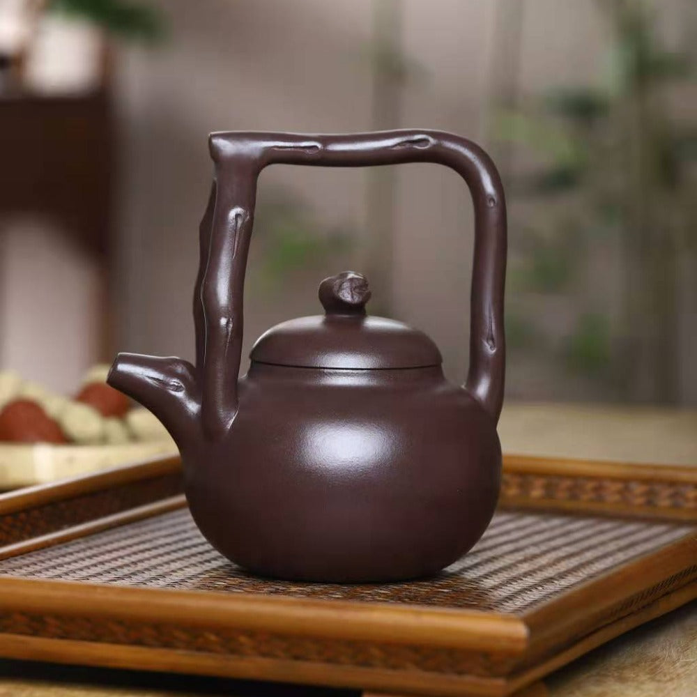 Full Handmade Yixing Zisha Teapot [Dong Po Tiliang Pot] Plain Smooth (Lao Zi Ni - 240ml) - YIQIN TEA HOUSE | yiqinteahouse.com | 200-300ml, full handmade zisha teapot, new arrival, plain smooth, teapot, teaware