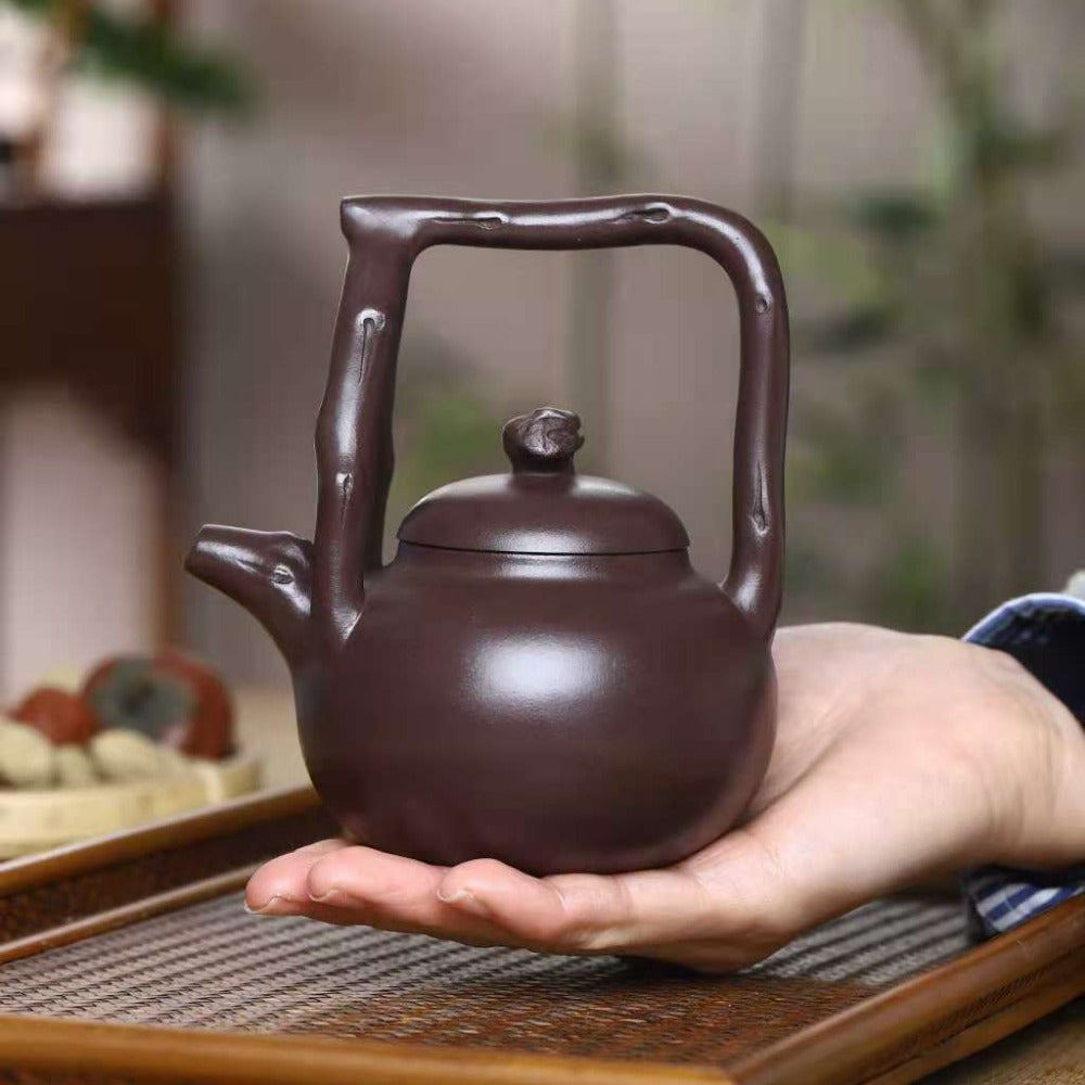 Full Handmade Yixing Zisha Teapot [Dong Po Tiliang Pot] Plain Smooth (Lao Zi Ni - 240ml) - YIQIN TEA HOUSE | yiqinteahouse.com | 200-300ml, full handmade zisha teapot, new arrival, plain smooth, teapot, teaware