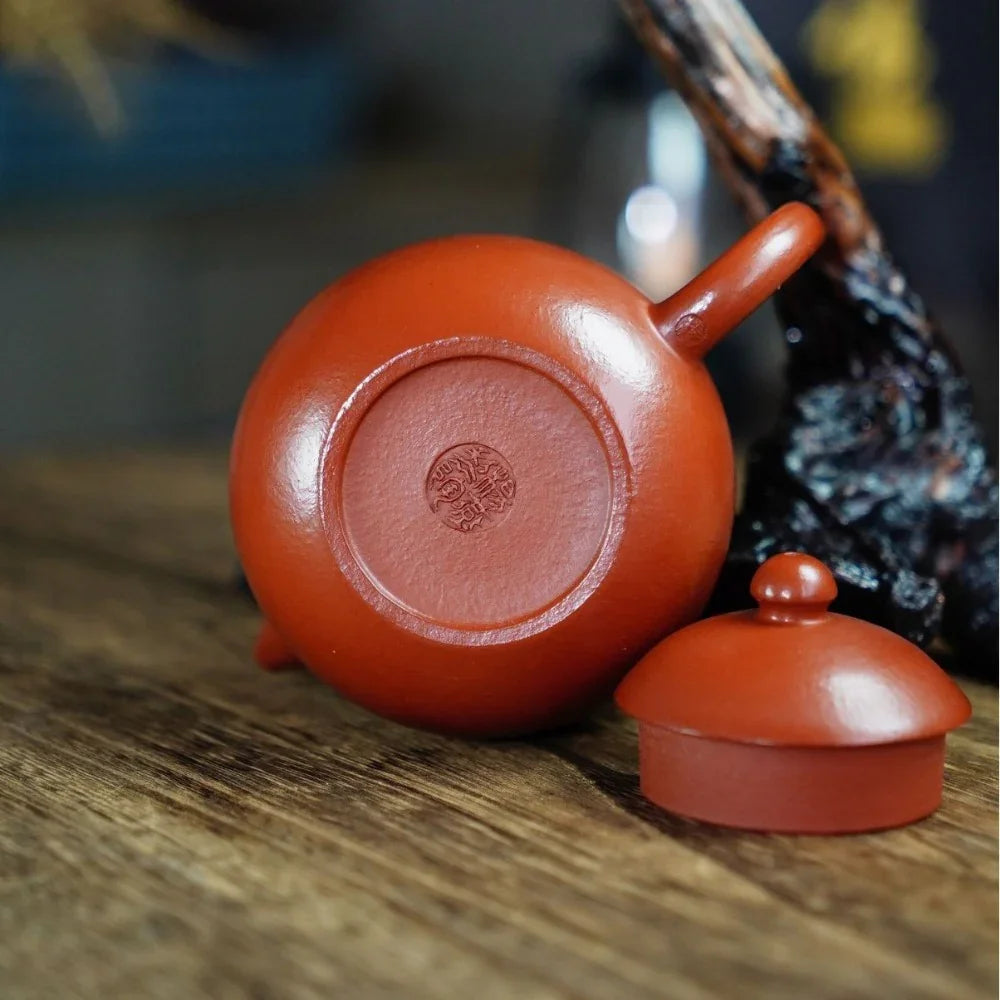 Teko Zisha Yixing Buatan Tangan Sepenuhnya [Dragon Egg Pot] (Zhu Ni - 220ml)