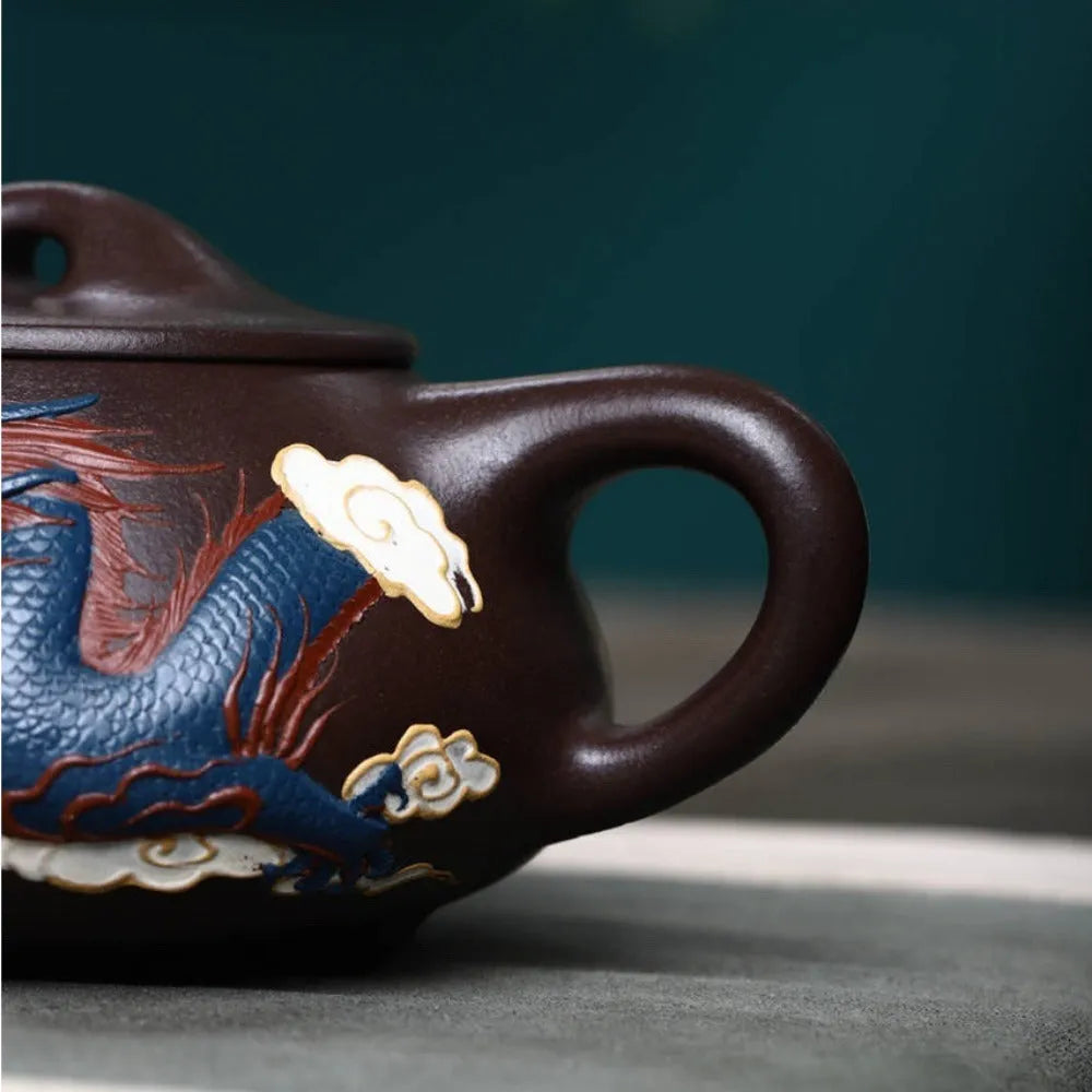 Full Handmade Yixing Zisha Teapot [Dragon Jingzhou Shi Piao Pot] (Lao Zi Ni - 300ml) - YIQIN TEA HOUSE | yiqinteahouse.com | >300ml, full handmade zisha teapot, new arrival, teapot, teaware