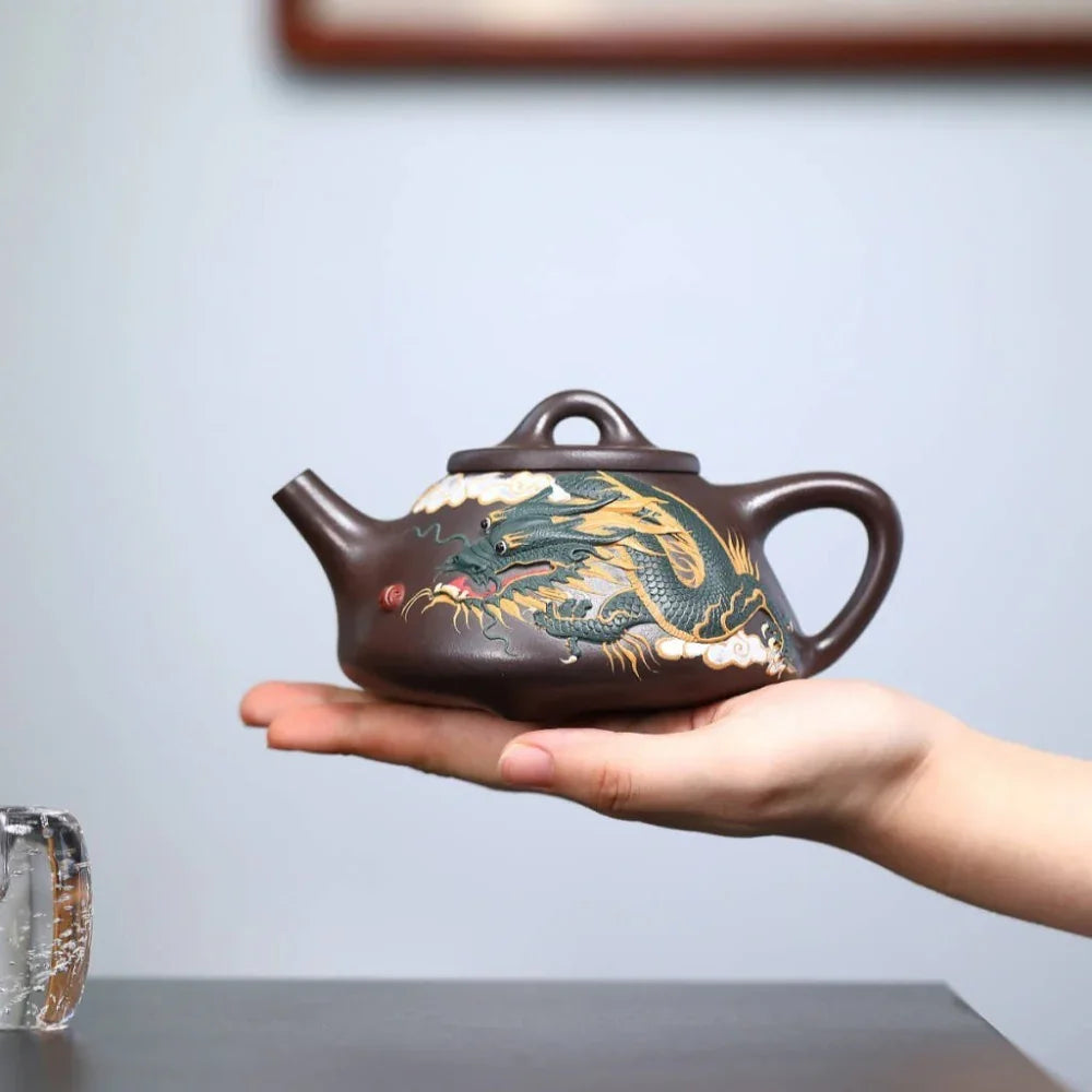 Teko Yixing Zisha Buatan Tangan Sepenuhnya [Dragon Ziye Shi Piao Pot] (Lao Zi Ni - 360ml)