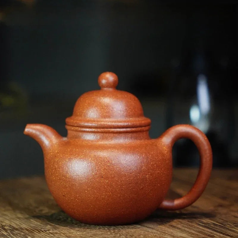 Teko Yixing Zisha Buatan Tangan Sepenuhnya [Duo Qiu Pot] (Jiang Po Ni - 200ml)