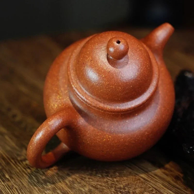 Teko Yixing Zisha Buatan Tangan Sepenuhnya [Duo Qiu Pot] (Jiang Po Ni - 200ml)