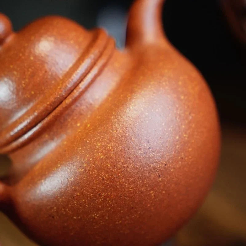 Teko Yixing Zisha Buatan Tangan Sepenuhnya [Duo Qiu Pot] (Jiang Po Ni - 200ml)