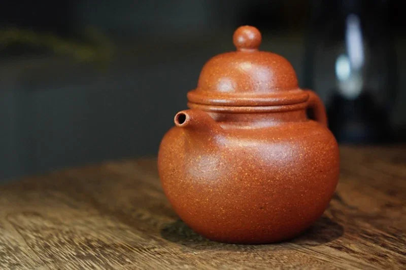 Teko Yixing Zisha Buatan Tangan Sepenuhnya [Duo Qiu Pot] (Jiang Po Ni - 200ml)