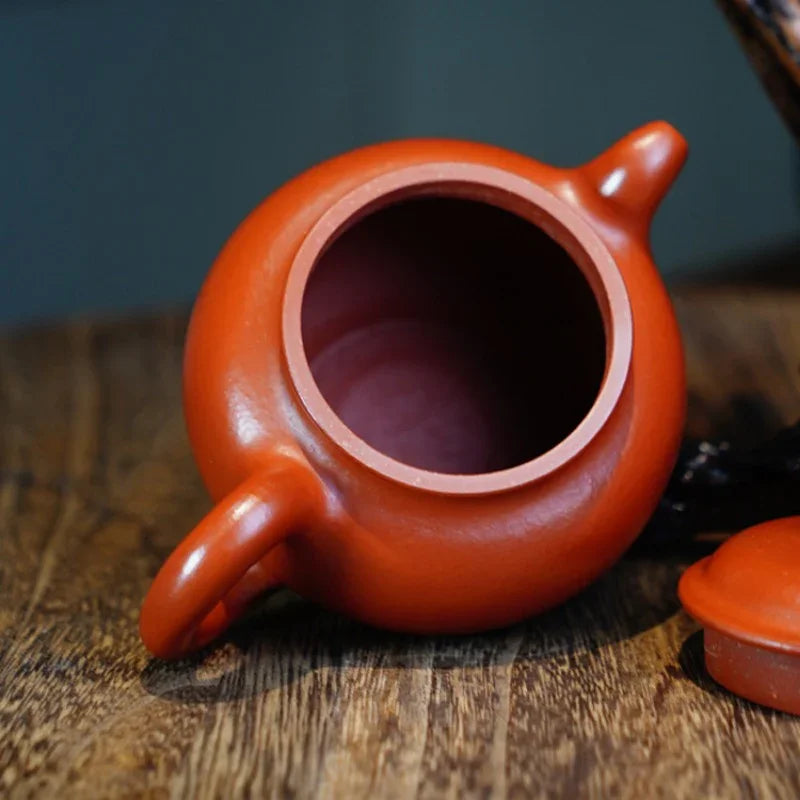 Teko Zisha Yixing Buatan Tangan Sepenuhnya [Periuk Duo Zhi] (Zhao Zhuang Zhu Ni - 250ml)