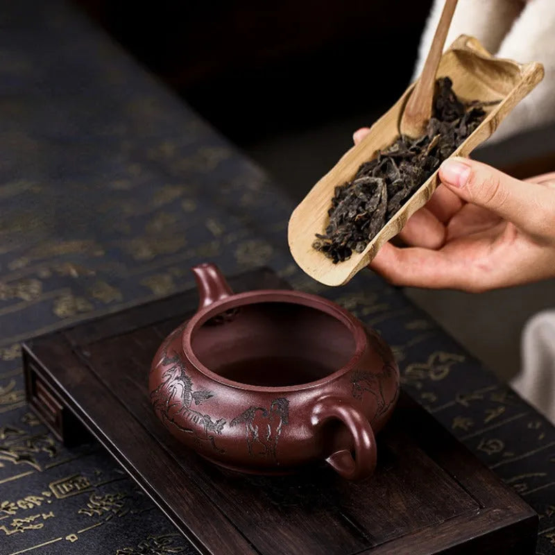 Full Handmade Yixing Zisha Teapot [Eight Horses] (Lao Zi Ni - 280ml) - YIQIN TEA HOUSE | yiqinteahouse.com | 200-300ml, full handmade zisha teapot, new arrival, teapot, teaware