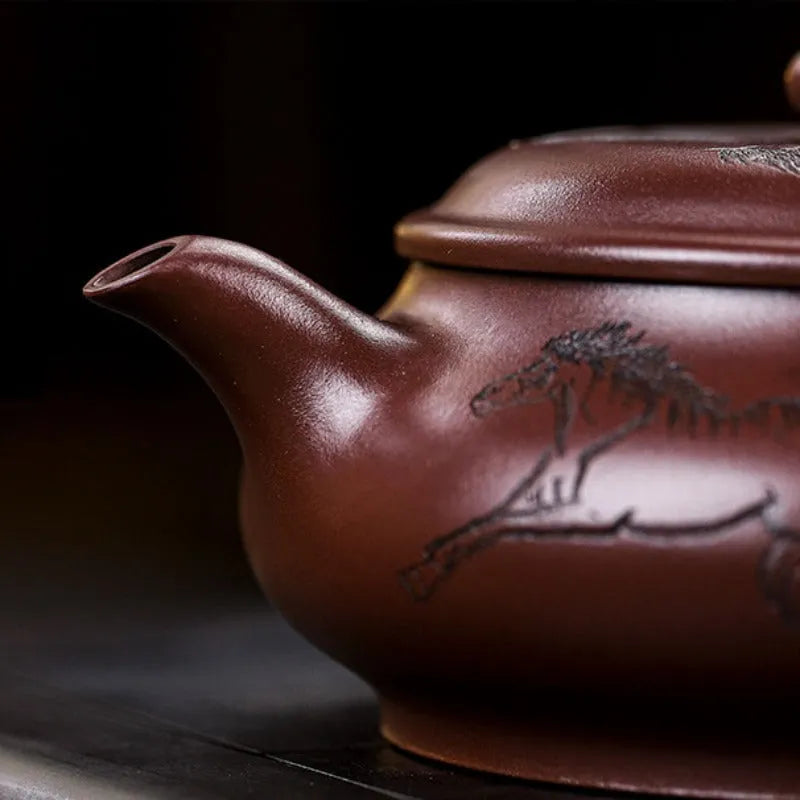 Full Handmade Yixing Zisha Teapot [Eight Horses] (Lao Zi Ni - 280ml) - YIQIN TEA HOUSE | yiqinteahouse.com | 200-300ml, full handmade zisha teapot, new arrival, teapot, teaware