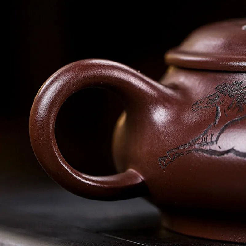 Full Handmade Yixing Zisha Teapot [Eight Horses] (Lao Zi Ni - 280ml) - YIQIN TEA HOUSE | yiqinteahouse.com | 200-300ml, full handmade zisha teapot, new arrival, teapot, teaware