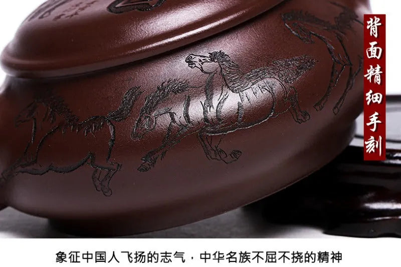 Full Handmade Yixing Zisha Teapot [Eight Horses] (Lao Zi Ni - 280ml) - YIQIN TEA HOUSE | yiqinteahouse.com | 200-300ml, full handmade zisha teapot, new arrival, teapot, teaware