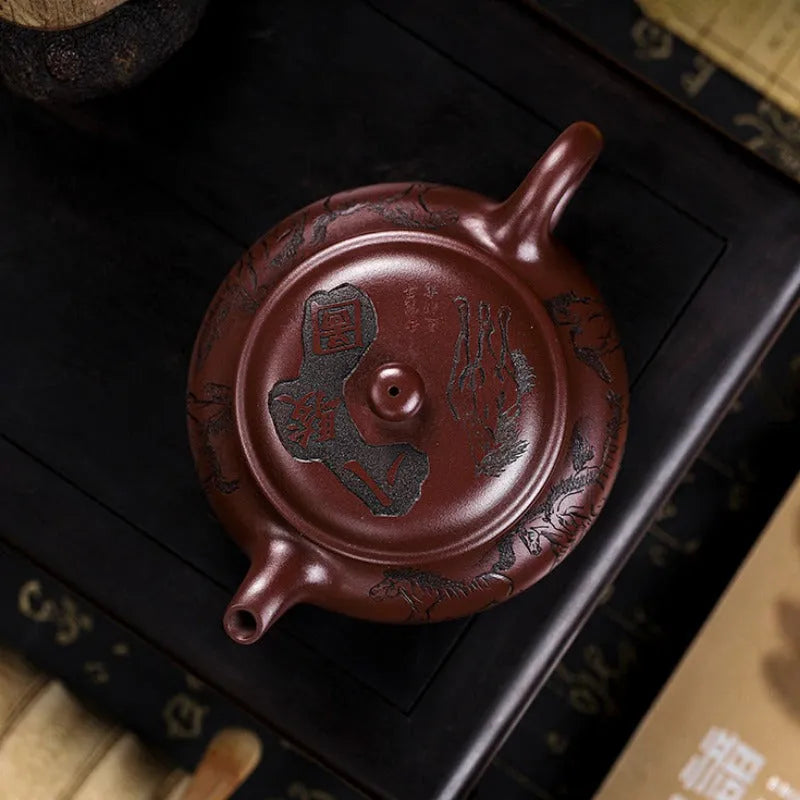 Full Handmade Yixing Zisha Teapot [Eight Horses] (Lao Zi Ni - 280ml) - YIQIN TEA HOUSE | yiqinteahouse.com | 200-300ml, full handmade zisha teapot, new arrival, teapot, teaware