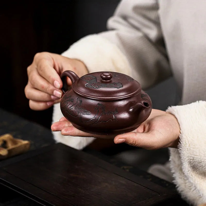 Full Handmade Yixing Zisha Teapot [Eight Horses] (Lao Zi Ni - 280ml) - YIQIN TEA HOUSE | yiqinteahouse.com | 200-300ml, full handmade zisha teapot, new arrival, teapot, teaware