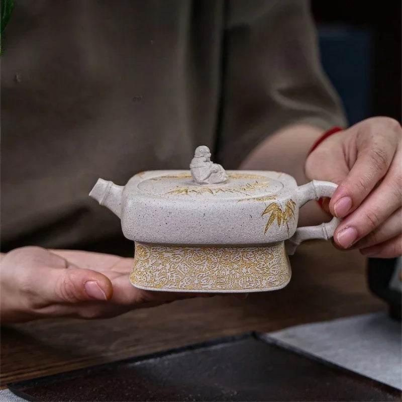 Teko Zisha Yixing Buatan Tangan Sepenuhnya [Enjoy] (Bai Duan Ni - 280ml)