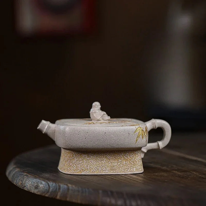 Teko Zisha Yixing Buatan Tangan Sepenuhnya [Enjoy] (Bai Duan Ni - 280ml)