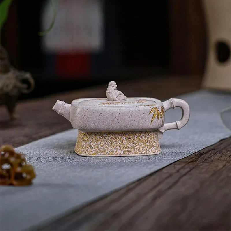 Teko Zisha Yixing Buatan Tangan Sepenuhnya [Enjoy] (Bai Duan Ni - 280ml)