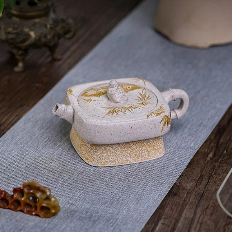 Teko Zisha Yixing Buatan Tangan Sepenuhnya [Enjoy] (Bai Duan Ni - 280ml)