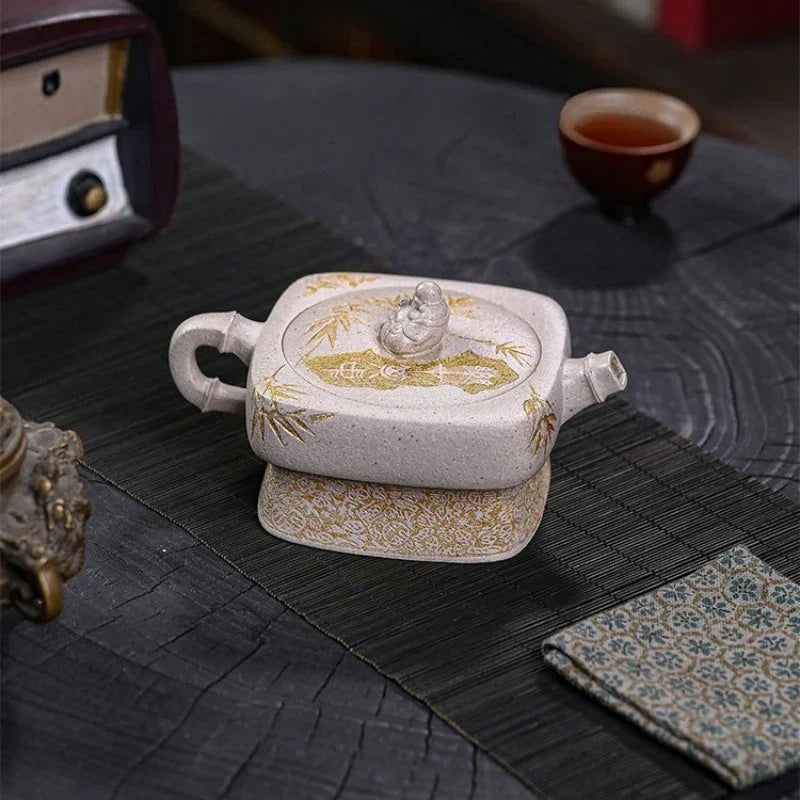 Teko Zisha Yixing Buatan Tangan Sepenuhnya [Enjoy] (Bai Duan Ni - 280ml)
