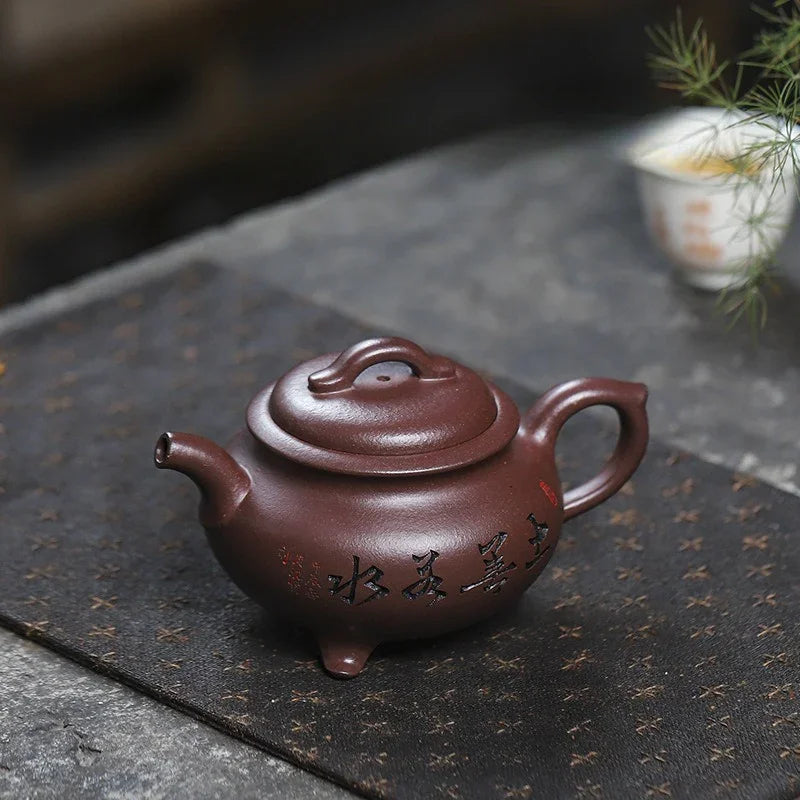 Teko Zisha Yixing Buatan Tangan Sepenuhnya [Enze Wan Wu] (Zi Ni - 190ml)