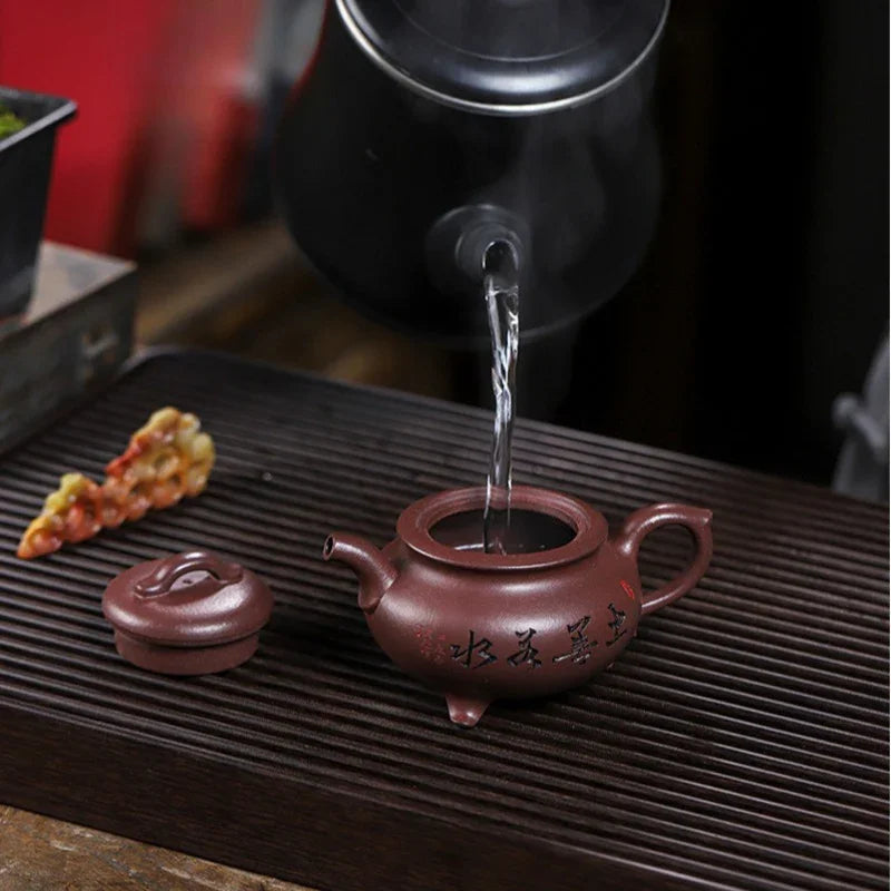 Teko Zisha Yixing Buatan Tangan Sepenuhnya [Enze Wan Wu] (Zi Ni - 190ml)