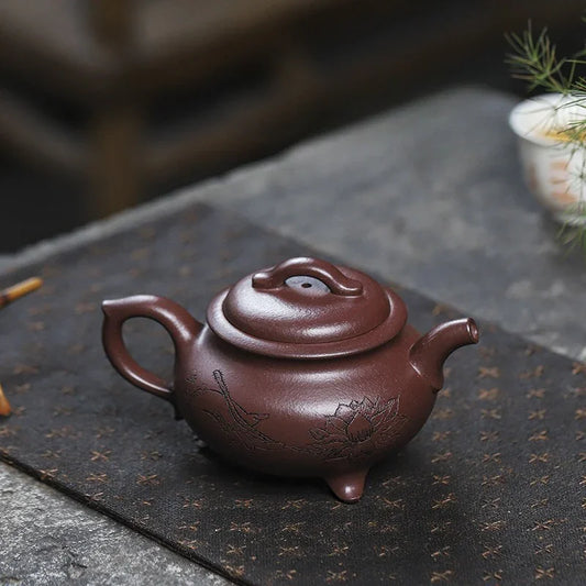 Teko Zisha Yixing Buatan Tangan Sepenuhnya [Enze Wan Wu] (Zi Ni - 190ml)