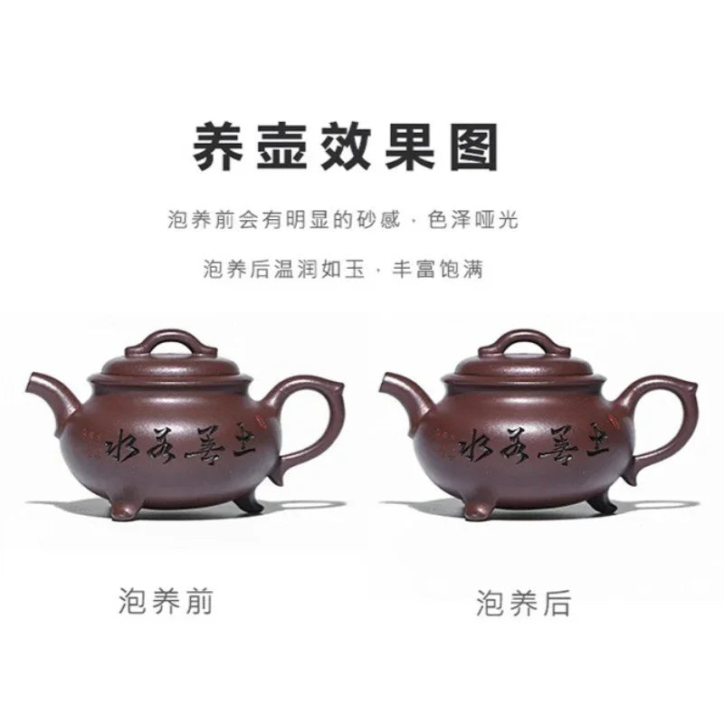 Teko Zisha Yixing Buatan Tangan Sepenuhnya [Enze Wan Wu] (Zi Ni - 190ml)