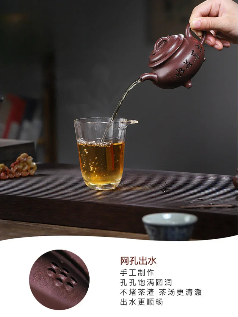 Teko Zisha Yixing Buatan Tangan Sepenuhnya [Enze Wan Wu] (Zi Ni - 190ml)