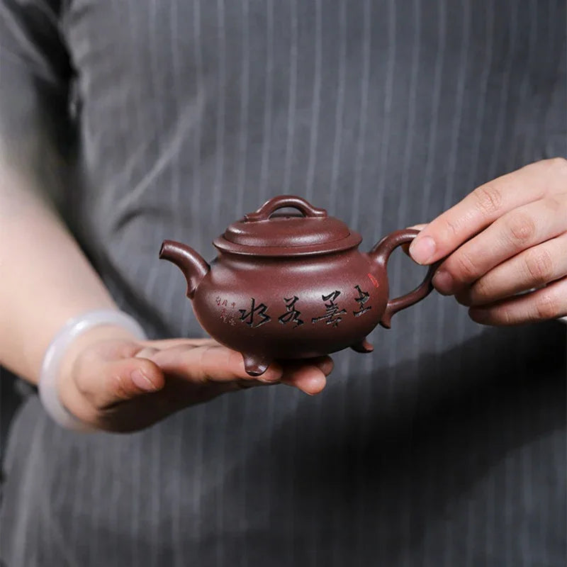 Teko Zisha Yixing Buatan Tangan Sepenuhnya [Enze Wan Wu] (Zi Ni - 190ml)