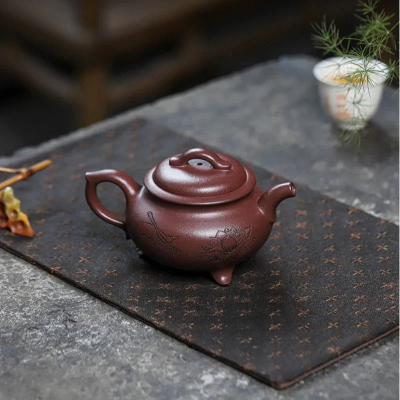 Teko Zisha Yixing Buatan Tangan Sepenuhnya [Enze Wan Wu] (Zi Ni - 190ml)
