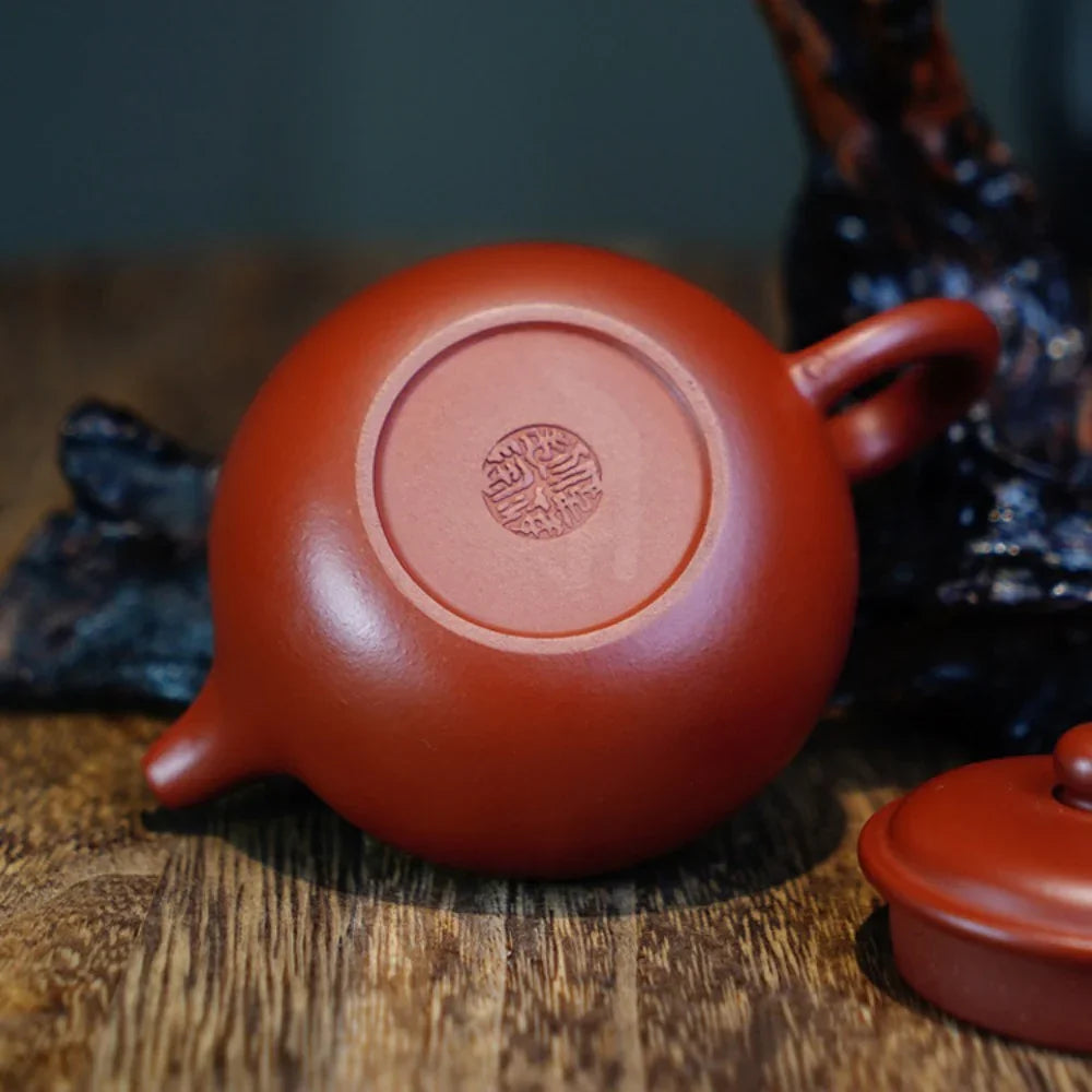 Teko Zisha Yixing Buatan Tangan Sepenuhnya [Fanggu Pot] (Dahongpao - 100ml)
