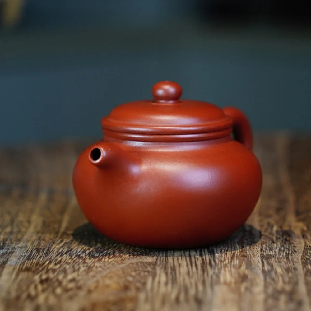 Teko Zisha Yixing Buatan Tangan Sepenuhnya [Fanggu Pot] (Dahongpao - 100ml)