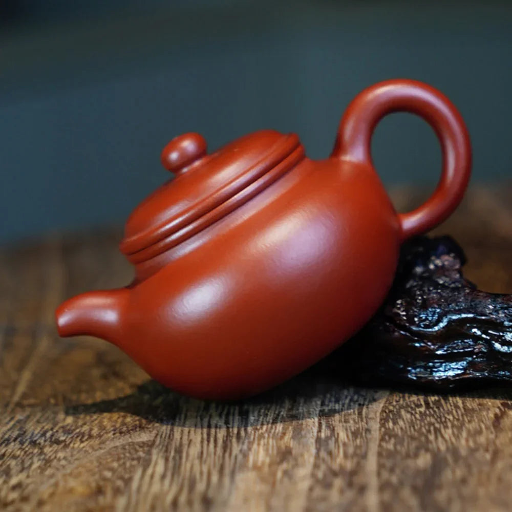 Teko Zisha Yixing Buatan Tangan Sepenuhnya [Fanggu Pot] (Dahongpao - 100ml)