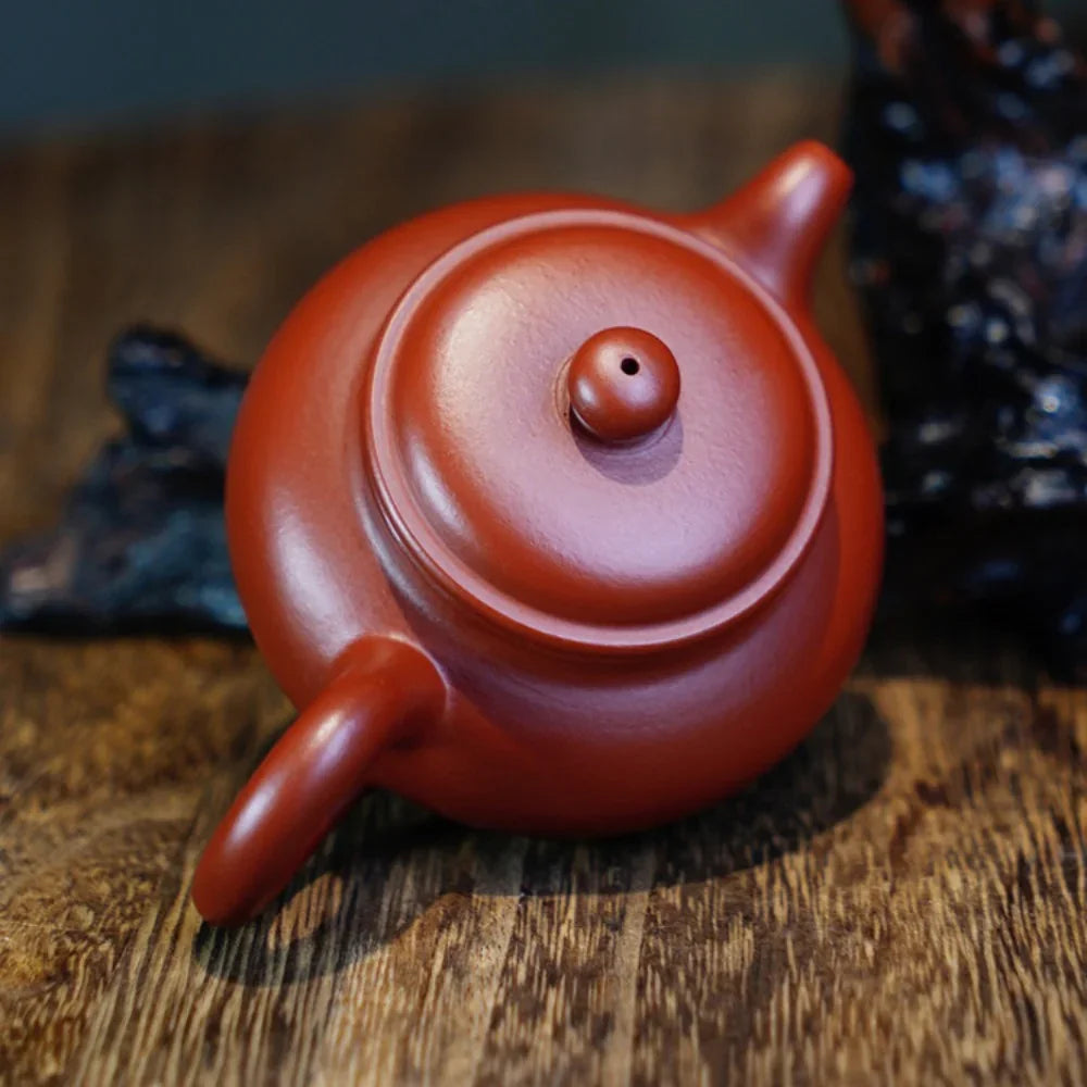 Teko Zisha Yixing Buatan Tangan Sepenuhnya [Fanggu Pot] (Dahongpao - 100ml)