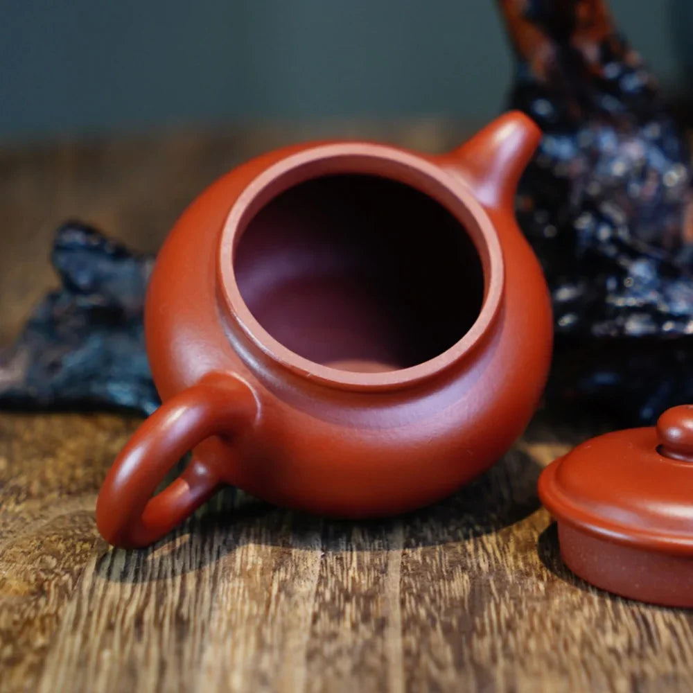 Teko Zisha Yixing Buatan Tangan Sepenuhnya [Fanggu Pot] (Dahongpao - 100ml)