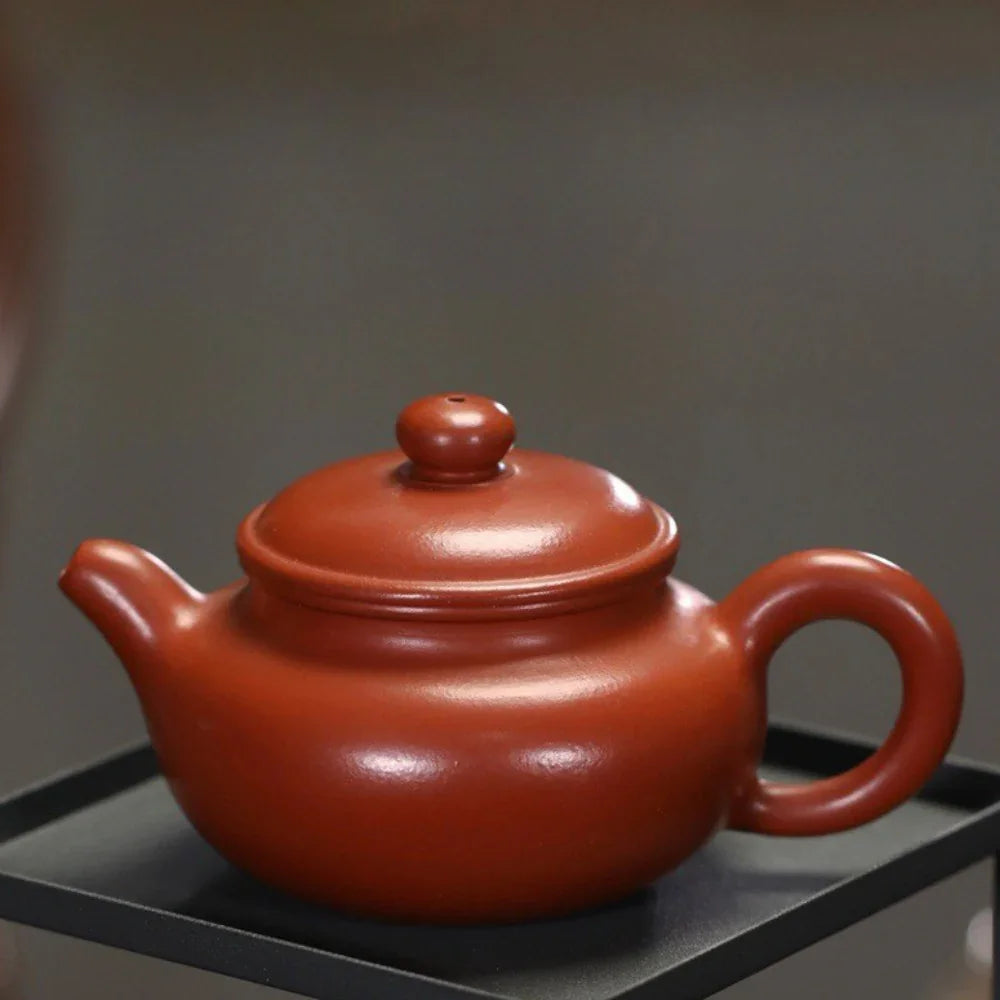 Teko Zisha Yixing Buatan Tangan Sepenuhnya [Fanggu Pot] (Dahongpao - 170ml)