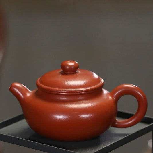 Teko Zisha Yixing Buatan Tangan Sepenuhnya [Fanggu Pot] (Dahongpao - 170ml)