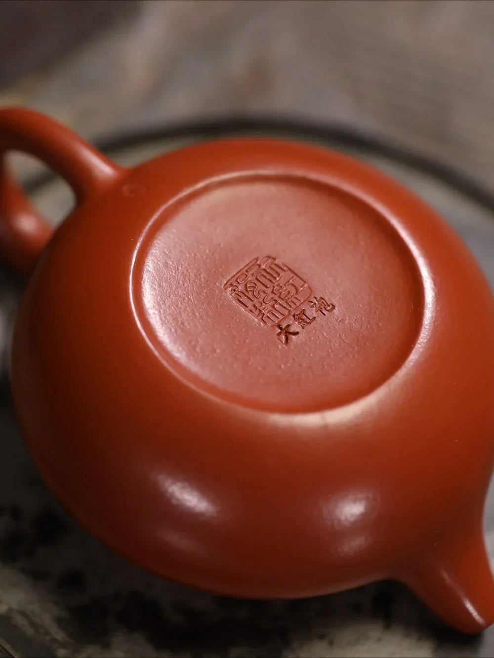 Teko Zisha Yixing Buatan Tangan Sepenuhnya [Fanggu Pot] (Dahongpao - 170ml)