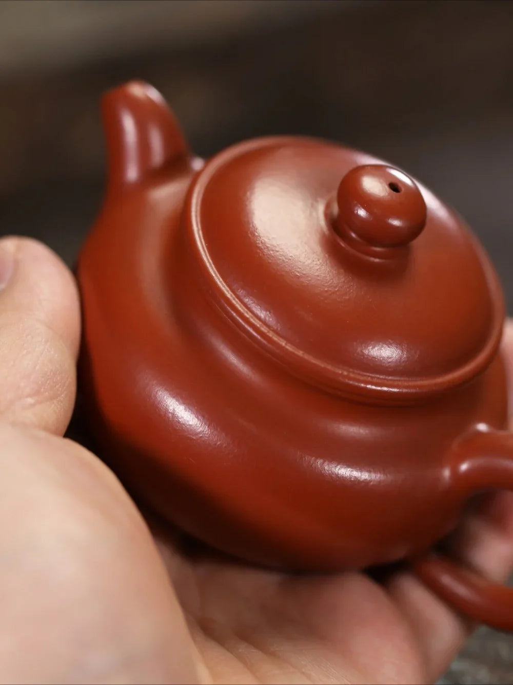 Teko Zisha Yixing Buatan Tangan Sepenuhnya [Fanggu Pot] (Dahongpao - 170ml)