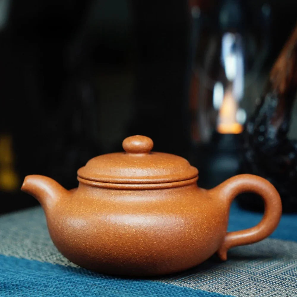 Full Handmade Yixing Zisha Teapot [Fanggu Pot] (Jiang Po Ni - 180ml) - YIQIN TEA HOUSE | yiqinteahouse.com | <200ml, full handmade zisha teapot, plain smooth, teapot, teaware